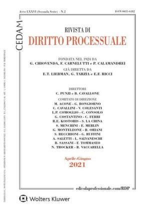 Rivista di Diritto Processuale - Aprile-Giugno 2021