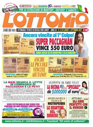 Lottomio del Lunedi - 6 Settembre 2021