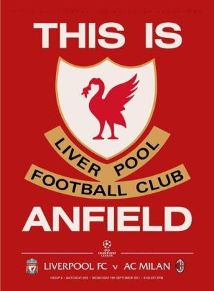 Liverpool FC Programmes - vs AC Milan - 15 September 2021