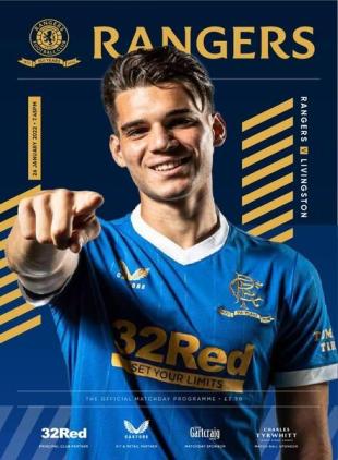 Rangers Football Club Matchday Programme - Rangers v Livingston - 26 January 2022