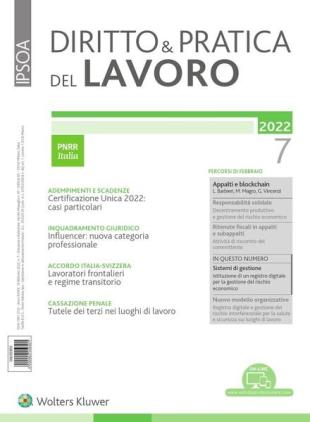 Diritto e Pratica del Lavoro - 19 Febbraio 2022