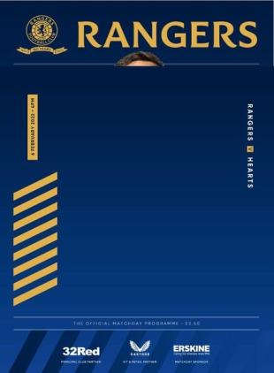 Rangers Football Club Matchday Programme - Rangers v Hearts - 6 February 2022