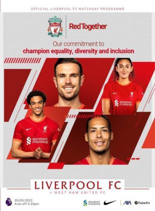 Liverpool FC Programmes - vs West Ham United - 5 March 2022