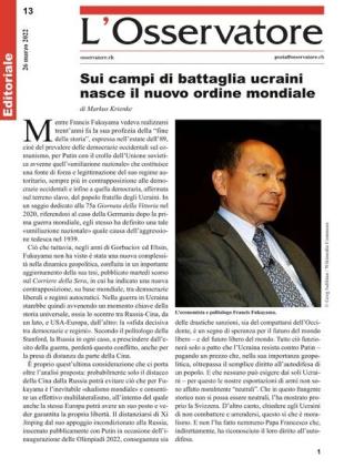 L'Osservatore - 26 marzo 2022