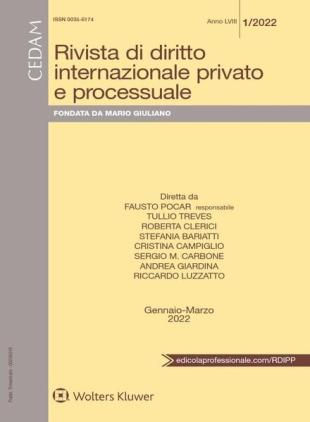 Rivista di Diritto Internazionale Privato e Processuale - Gennaio-Marzo 2022
