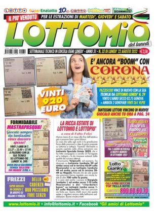 Lottomio del Lunedi - 22 Agosto 2022