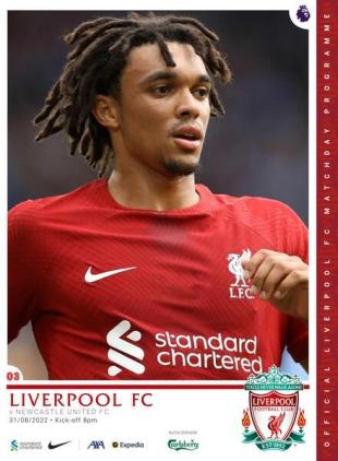Liverpool FC Programmes - vs Newcastle United - 31 August 2022