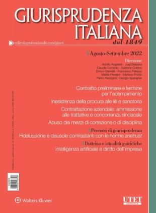 Giurisprudenza Italiana - Agosto-Settembre 2022
