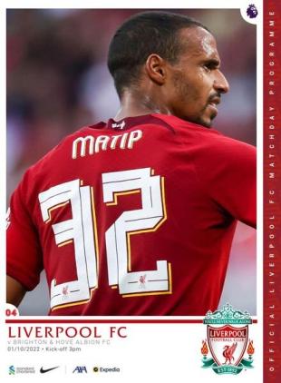 Liverpool FC Programmes - vs Brighton & Hove Albion - 1 October 2022