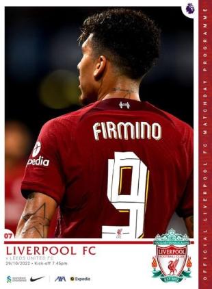 Liverpool FC Programmes - vs Leeds United - 29 October 2022