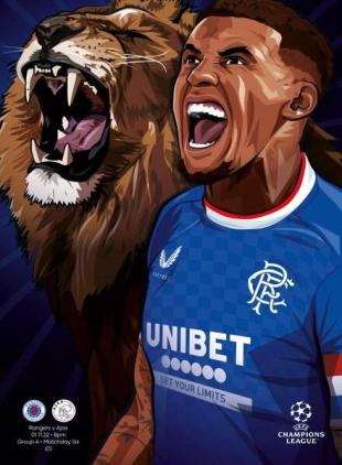 Rangers Football Club Matchday Programme - Rangers v Ajax - 1 November 2022