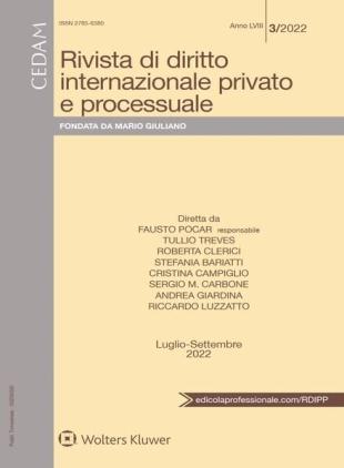 Rivista di Diritto Internazionale Privato e Processuale - Luglio-Settembre 2022