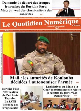 Quotidien Numerique d'Afrique - 23 janvier 2023