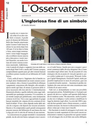 L'Osservatore - 25 marzo 2023
