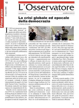 L'Osservatore - 23 Marzo 2024